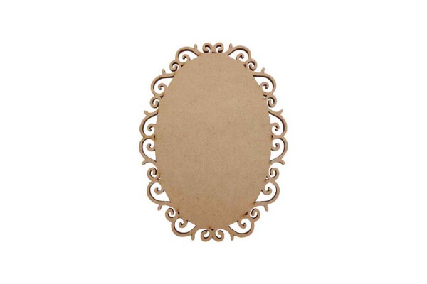 PLACA OVAL TRABALHADA LISA N2 20X15CM